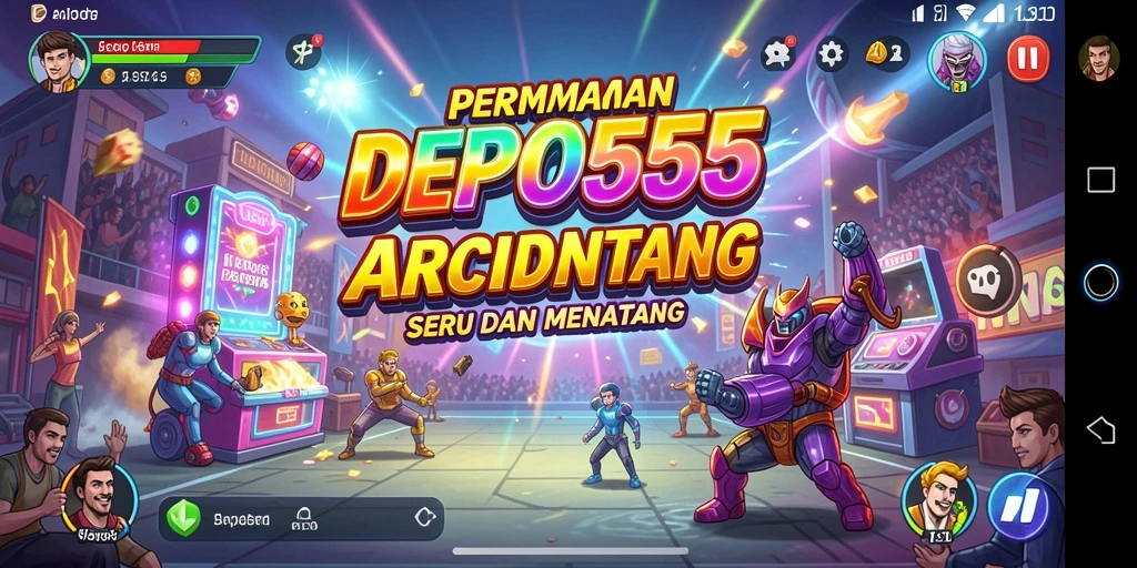 Tampilan gameplay DEPO555 yang menarik dan penuh warna.