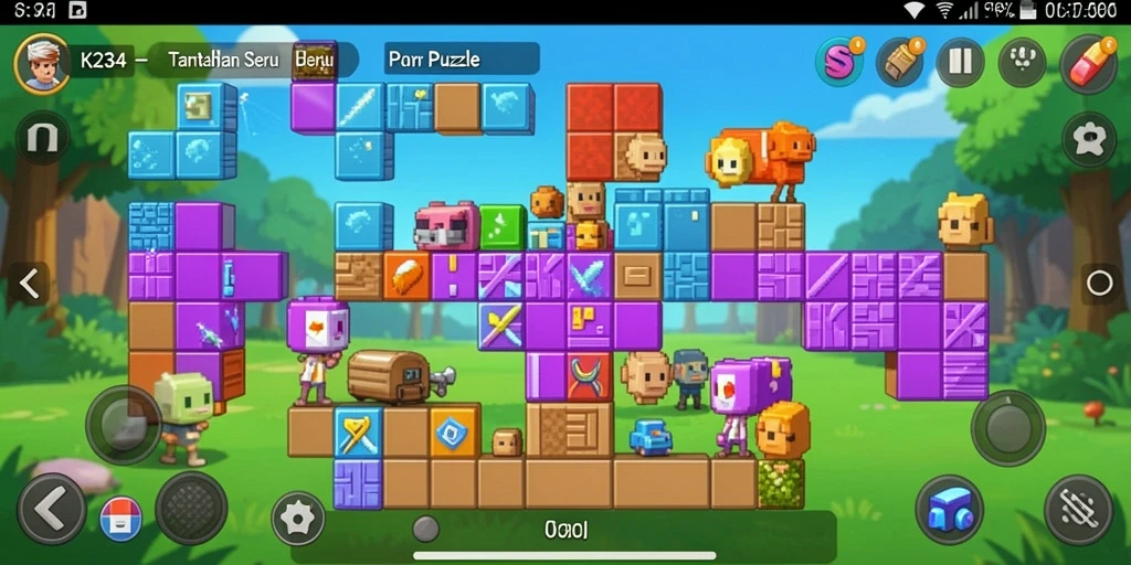 Tangkapan layar utama K234 menunjukkan gameplay seru puzzle.