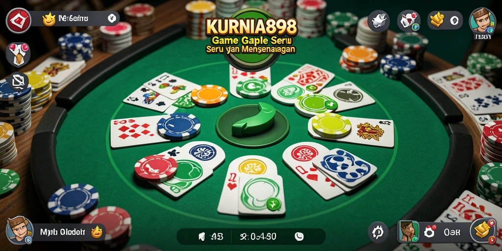 Tampilan gameplay Gaple yang menegangkan dan seru di KURNIA898.