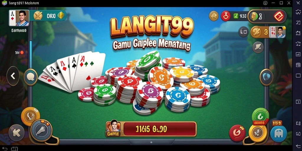 Tampilan gameplay LANGIT99 saat bermain Gaple bersama teman.