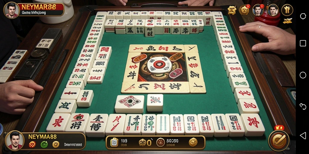 Tampilan gameplay seru NEYMAR88 dengan ubin Mahjong yang menawan.
